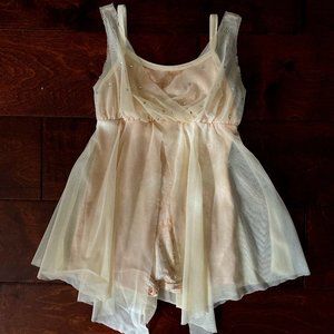 Beige Unitard Dance Costume